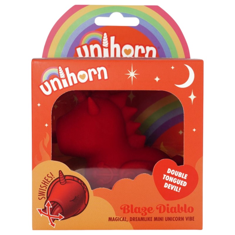 Unihorn Blaze Diablo - akkus unikornis csiklóizgató (piros) 119555 termék bemutató kép