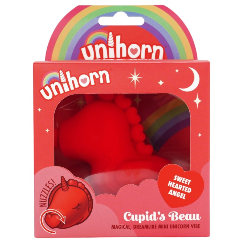 Unihorn Cupid's Beau - akkus unikornis csiklóizgató vibrátor (piros) 163698 termék bemutató kép