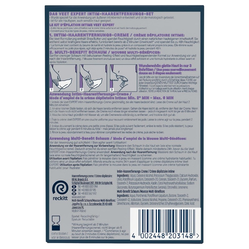 Veet - intim szőrtelenítő krém és hidratáló hab nőknek (50+50ml) 126388 termék bemutató kép