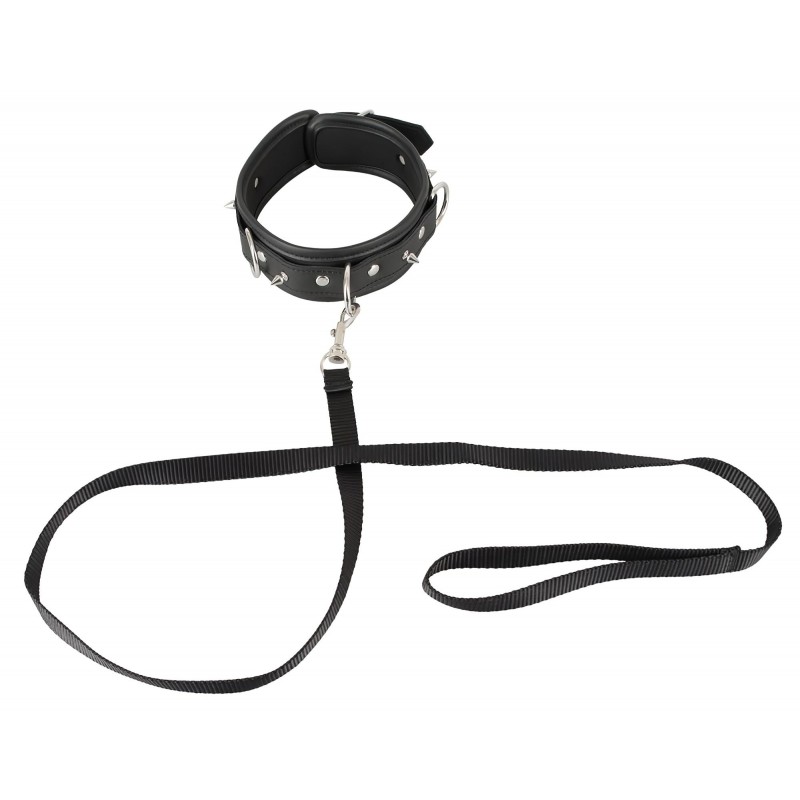 Vegan Fetish - szegecses nyakörv és póráz, bondage szett (fekete) 158595 termék bemutató kép