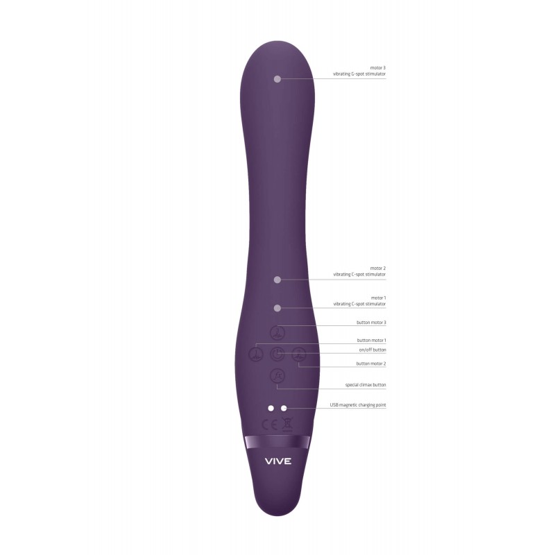 Vive Suki - akkus, tartópánt nélküli felcsatolható vibrátor (lila) 75128 termék bemutató kép
