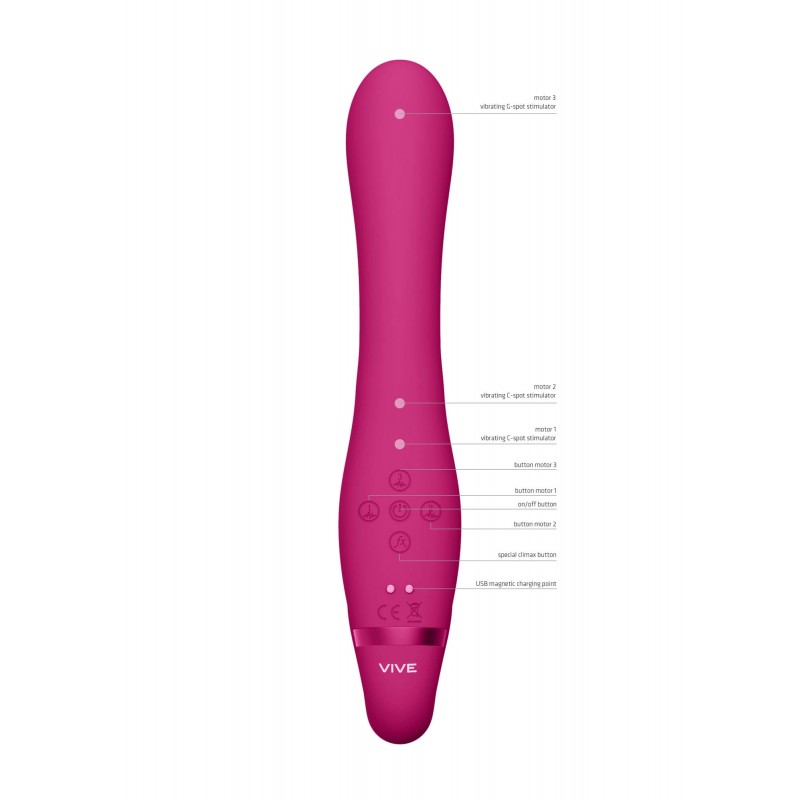 Vive Suki - akkus, tartópánt nélküli felcsatolható vibrátor (pink) 75133 termék bemutató kép