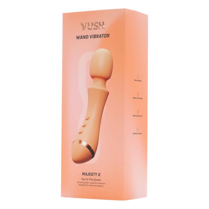 Vush Majesty 2 - akkus, vízálló wand masszírozó vibrátor (narancs) 94493 termék bemutató kép