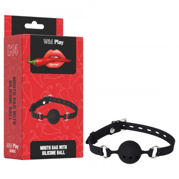 Wild Play - szilikon szájpecek (fekete)