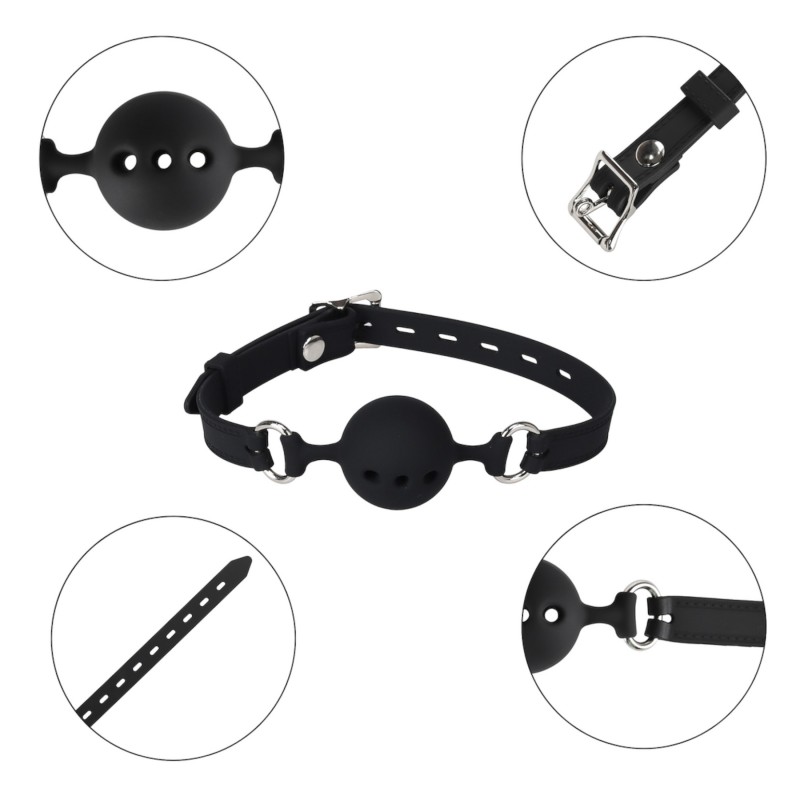 Wild Play - szilikon szájpecek (fekete) 121642 termék bemutató kép