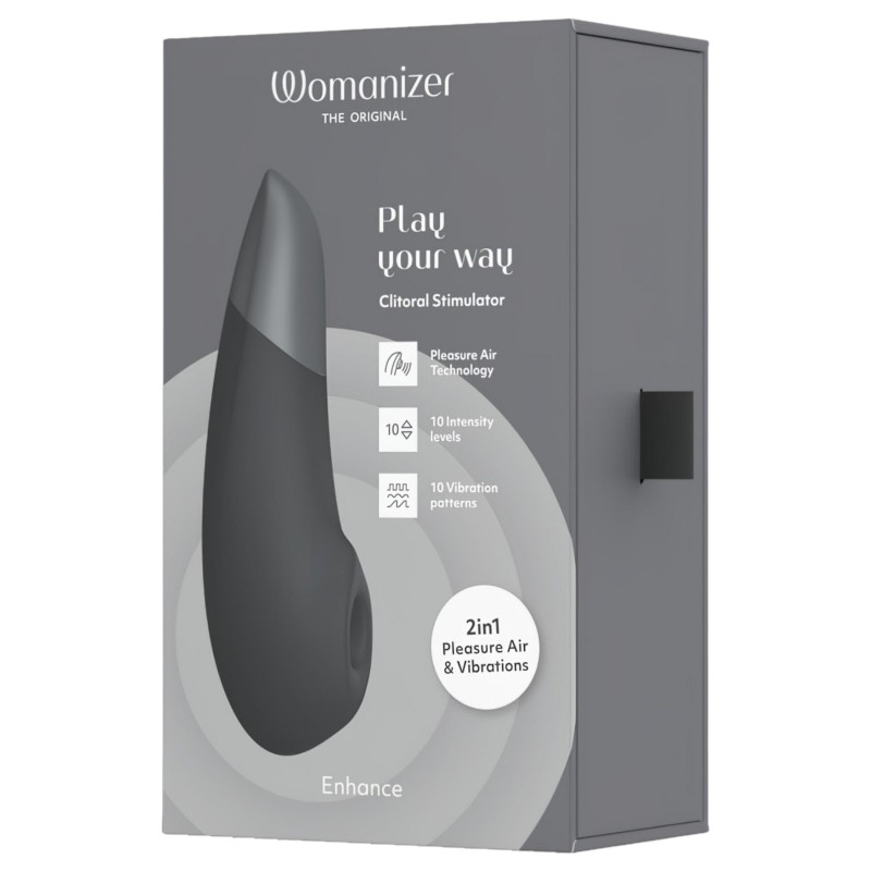 Womanizer Enhance 2in1 léghullámos csiklószívó + vibrátor (fekete) 144868 termék bemutató kép