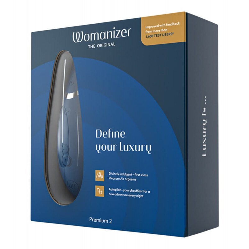 Womanizer Premium 2 - akkus, léghullámos csiklóizgató (kék) 83368 termék bemutató kép