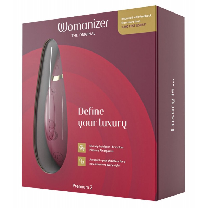 Womanizer Premium 2 - akkus, léghullámos csiklóizgató (piros) 83385 termék bemutató kép