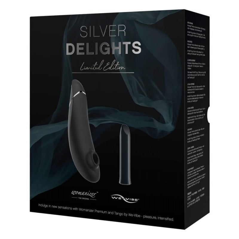 Womanizer Silver Delights - léghullámos vibrátor szett (fekete) 80830 termék bemutató kép