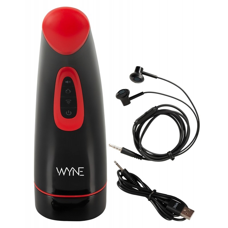 WYNE 03 - akkus, rezgő-szívó maszturbátor (fekete) 155627 termék bemutató kép