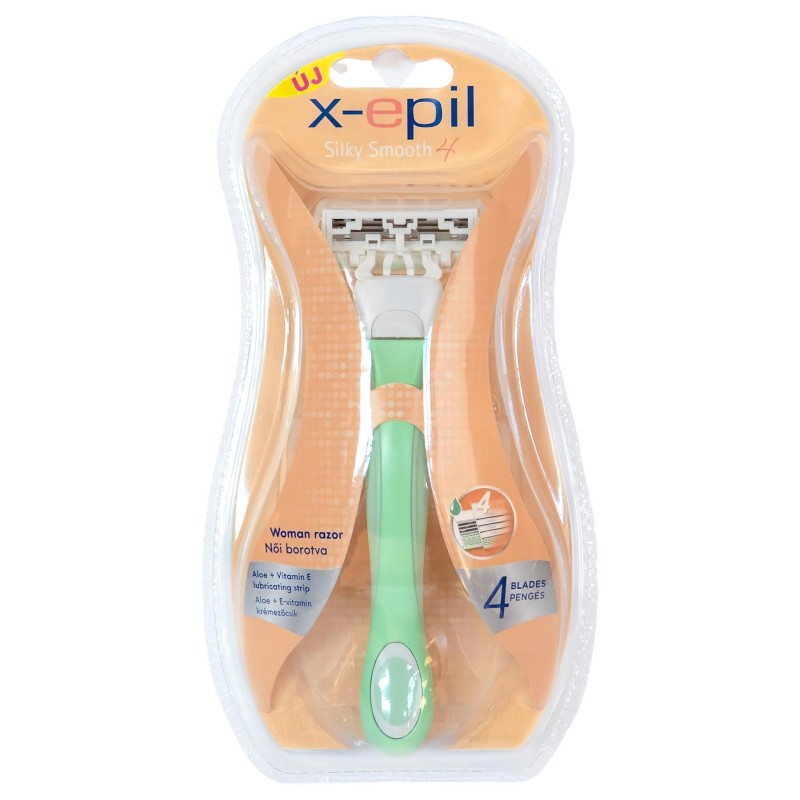 X-Epil Silky Smooth - cserélhető fejes női borotva szőrtelenítéshez (4 pengés) 161204 termék bemutató kép