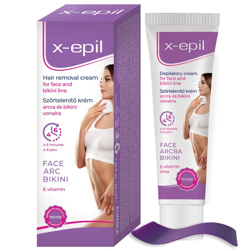 X-Epil - szőrtelenítő krém arcra/bikini vonalra (40ml) 82738 termék bemutató kép