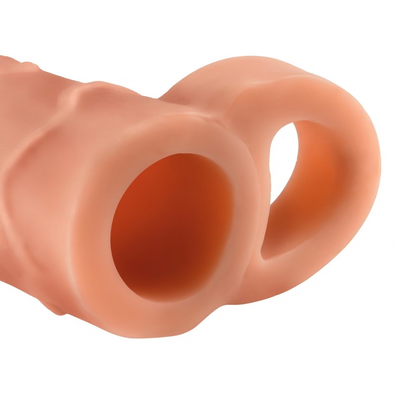 Pipedream X-TENSION Perfect 1 - heregyűrűs péniszköpeny (17,7 cm, natúr) 131497 termék bemutató kép