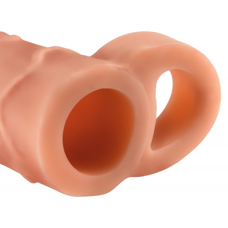 Pipedream X-TENSION Perfect 2 - heregyűrűs péniszköpeny (19 cm, natúr) 131354 termék bemutató kép