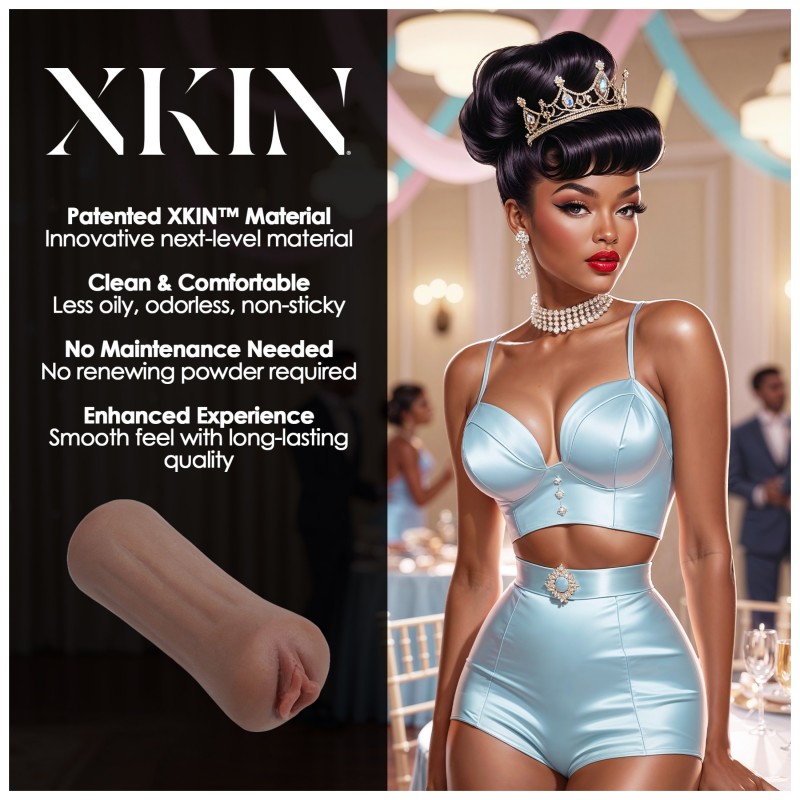 XKIN Beauty Queen Lulu - élethű műpunci maszturbátor (sötét testszínű) 144683 termék bemutató kép