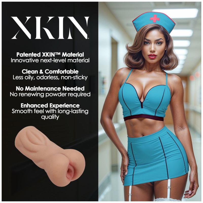 XKIN Naughty Nurse Trixie - élethű műpunci maszturbátor (testszínű) 143404 termék bemutató kép