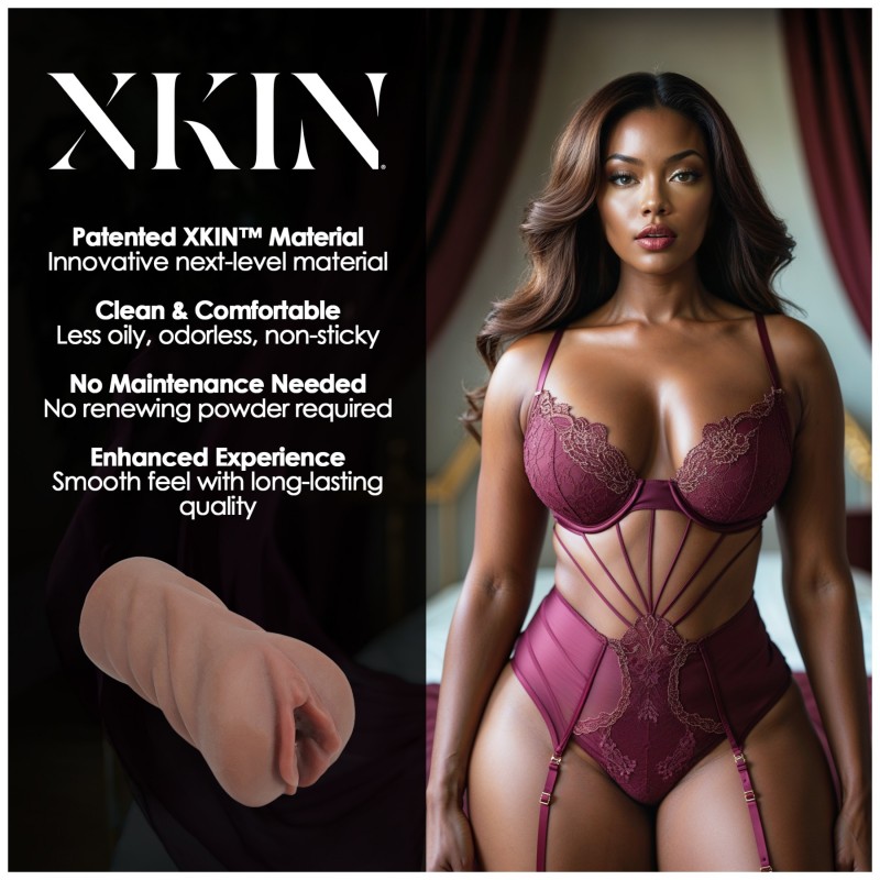 XKIN Next Door Amani - élethű műpunci maszturbátor (sötét testszínű) 144707 termék bemutató kép