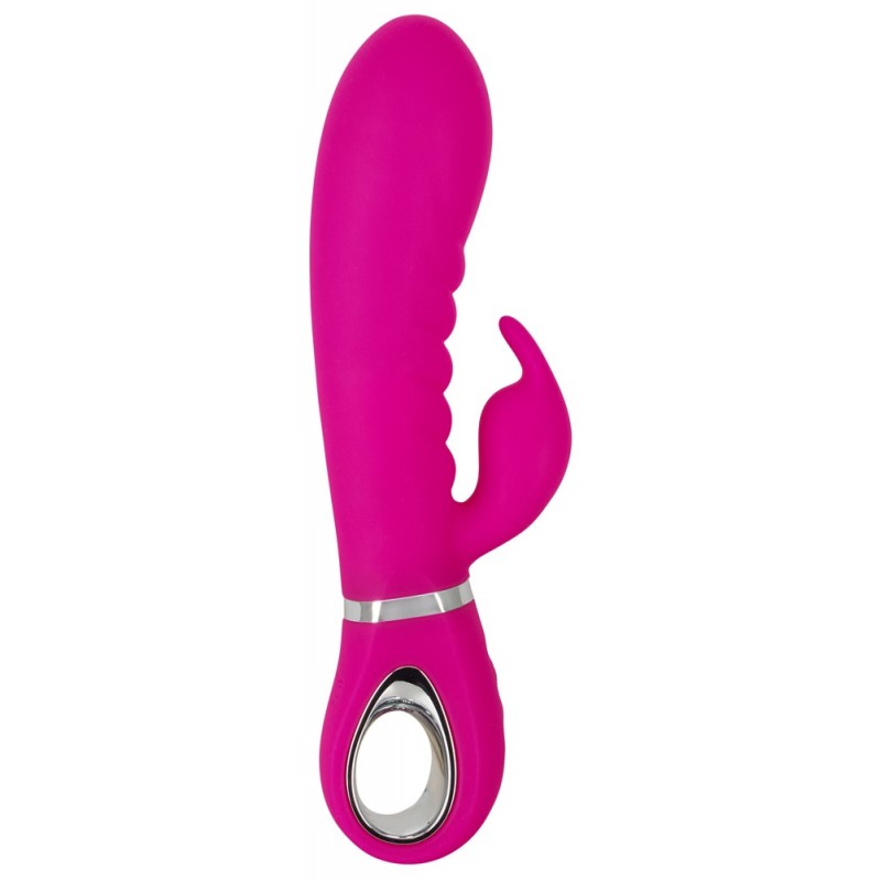 XOUXOU - akkus, csiklókaros, bordás vibrátor (pink) 42789 termék bemutató kép