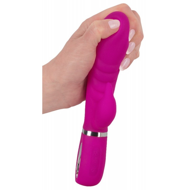 XOUXOU - akkus, csiklókaros, bordás vibrátor (pink) 42796 termék bemutató kép
