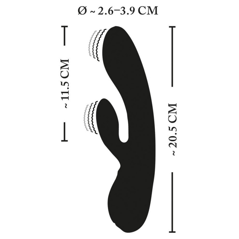 XOUXOU - akkus, csiklókaros elektro vibrátor (fekete) 86785 termék bemutató kép