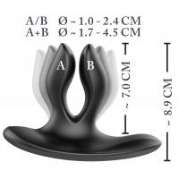 XOUXOU - akkus, kétágú anál vibrátor (fekete) 54634 termék bemutató kép