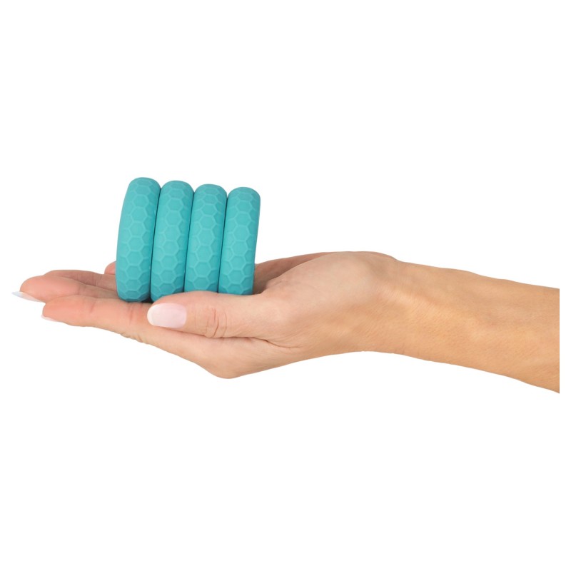 You2Toys - 3in1 pénisz- és heregyűrű szett férfiaknak (türkiz) 167044 termék bemutató kép