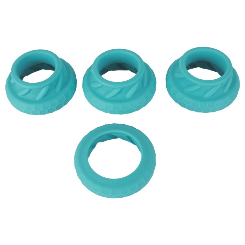 You2Toys - 3in1 pénisz- és heregyűrű szett férfiaknak (türkiz) 167045 termék bemutató kép
