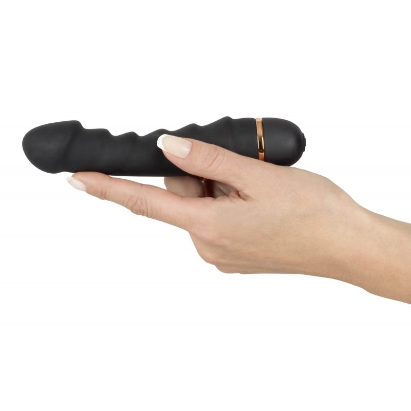 You2Toys - Bendy Ripple - bordázott vibrátor (fekete) 87590 termék bemutató kép