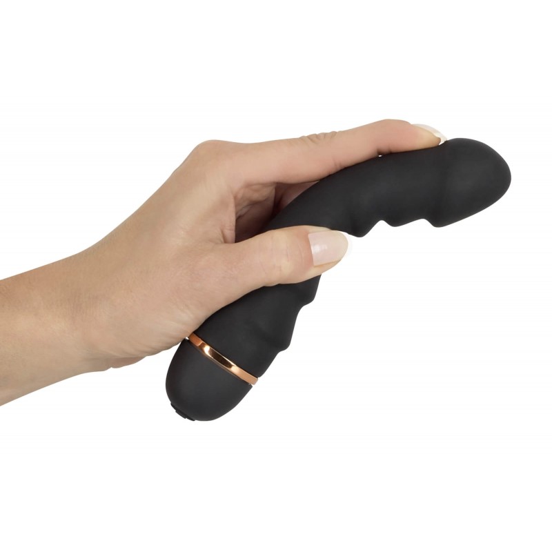 You2Toys - Bendy Ripple - bordázott vibrátor (fekete) 87591 termék bemutató kép