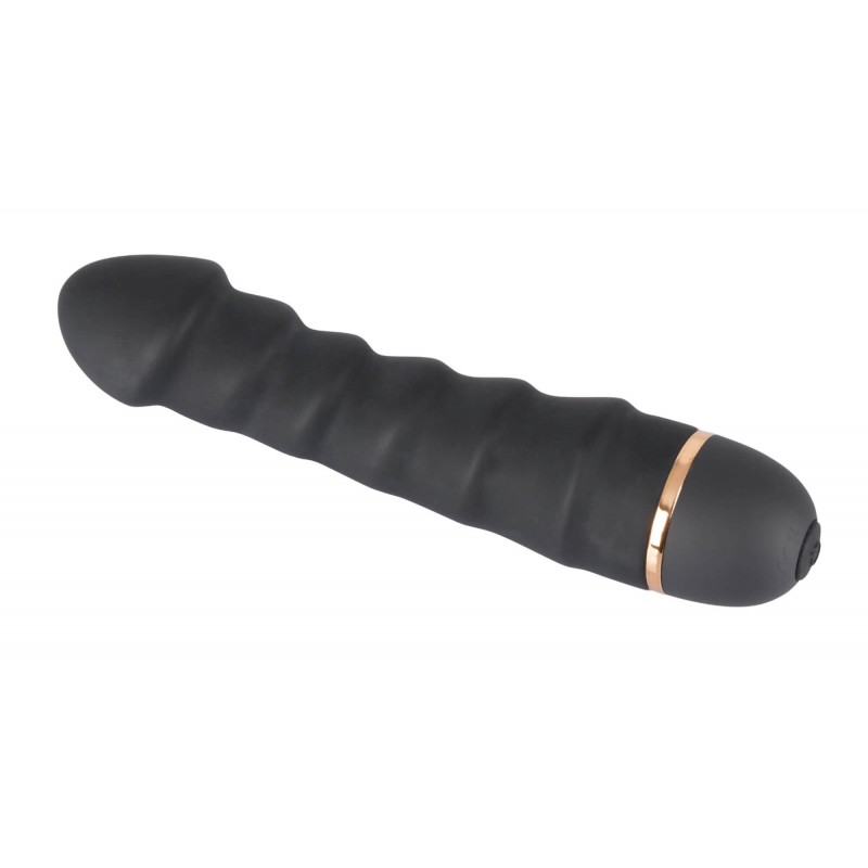 You2Toys - Bendy Ripple - bordázott vibrátor (fekete) 87592 termék bemutató kép