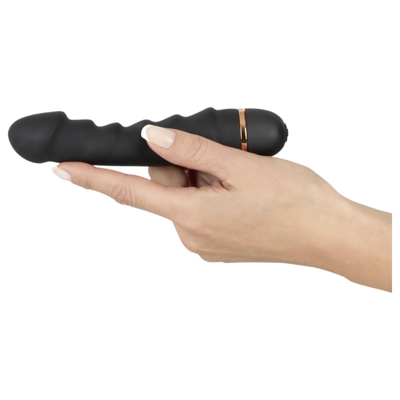 You2Toys - Bendy Ripple - bordázott vibrátor (fekete) 108509 termék bemutató kép