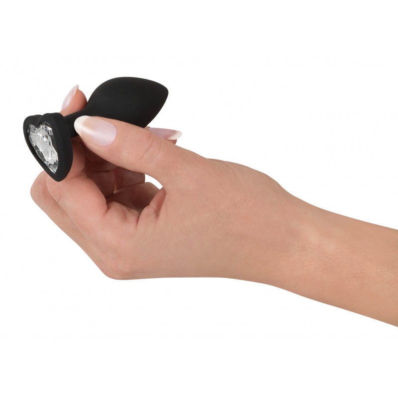 You2Toys Anal Plug - fehér köves anál plug (fekete) 65933 termék bemutató kép