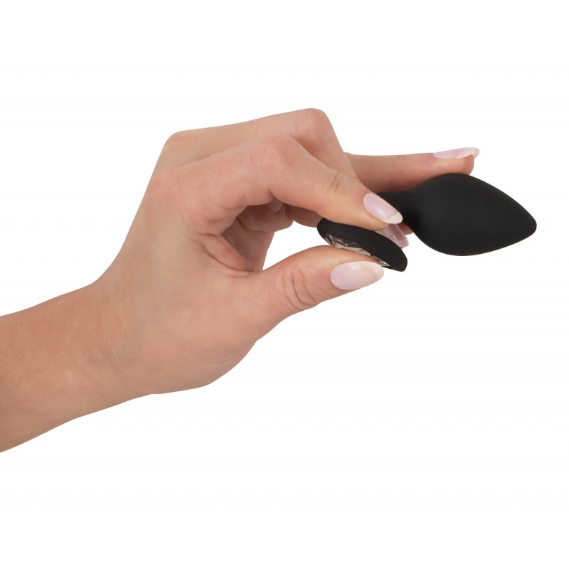 You2Toys Anal Plug - fehér köves anál plug (fekete) 65935 termék bemutató kép