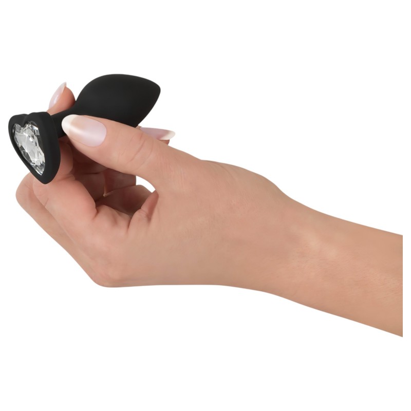 You2Toys Anal Plug - fehér köves anál plug (fekete) 98856 termék bemutató kép