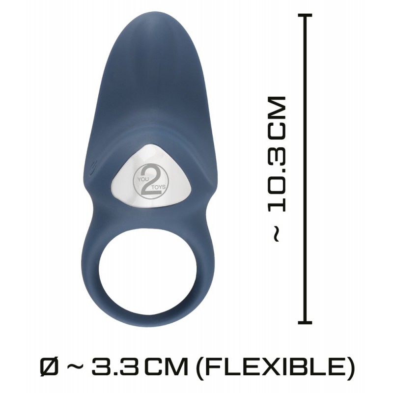You2Toys - Cock Ring - akkus vibrációs péniszgyűrű (kék) 34212 termék bemutató kép