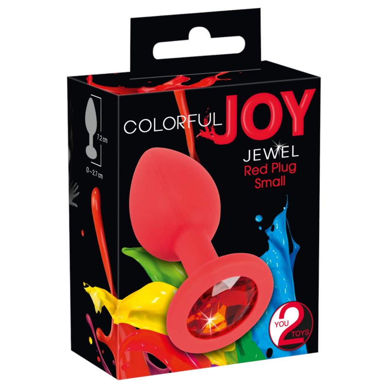 You2Toys - Colorful JOY - szilikon anál plug - kicsi (piros) 136420 termék bemutató kép