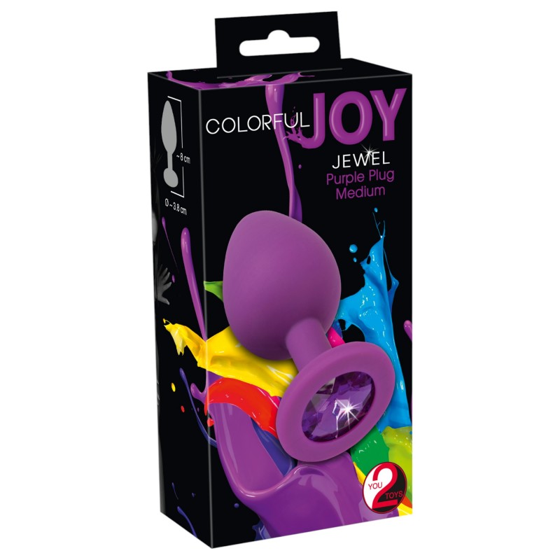 You2Toys - Colorful JOY - szilikon anál plug - közepes (lila) 136426 termék bemutató kép