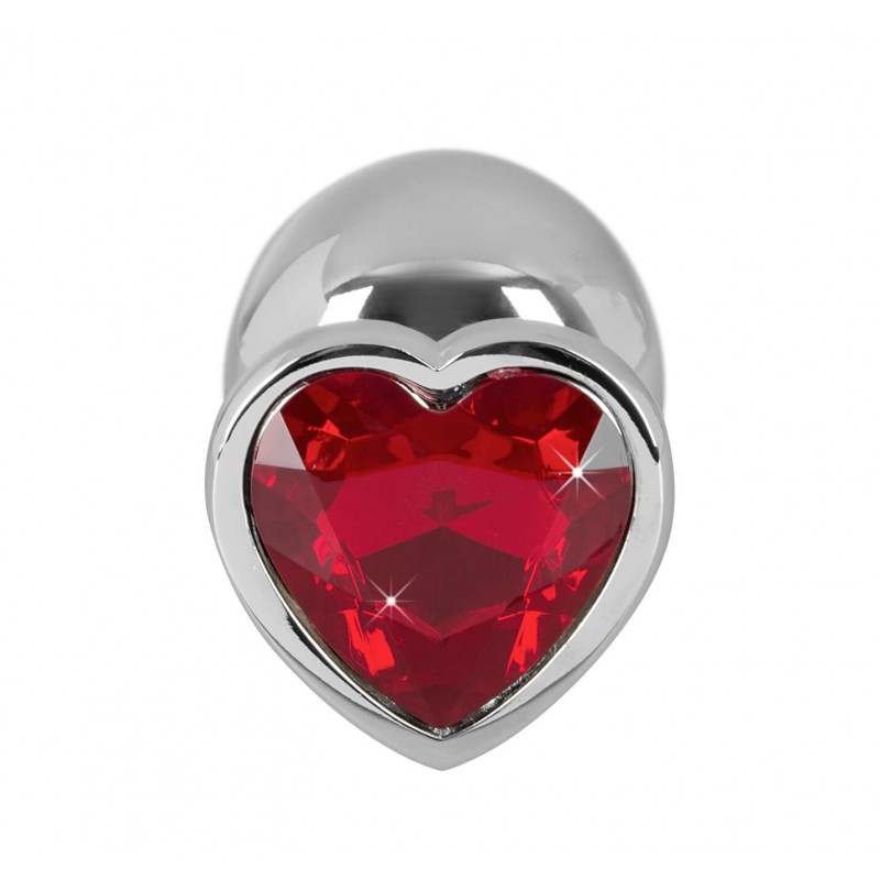 You2Toys - Diamond - 85g-os alumínium anál dildó (ezüst-piros) 61797 termék bemutató kép