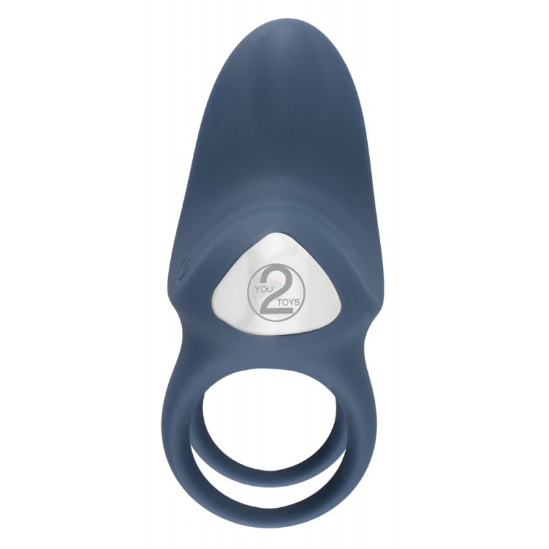 You2Toys - Double Ring - akkus vibrációs here- és péniszgyűrű (kék) 34215 termék bemutató kép