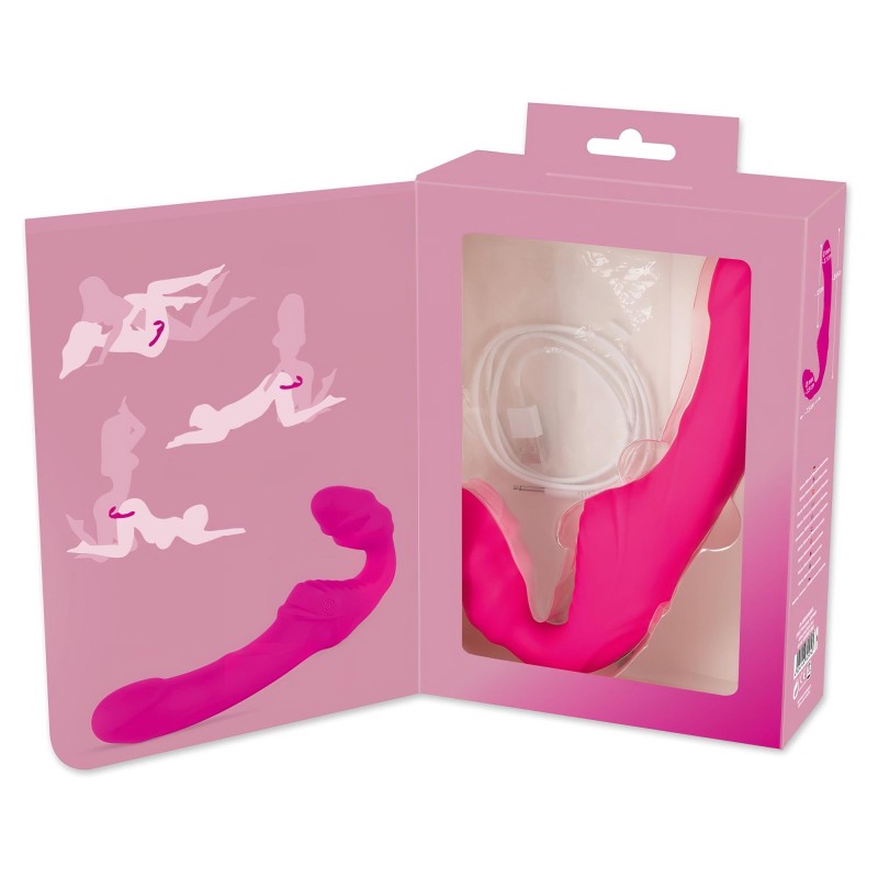 You2Toys Double2Teaser - felcsatolható vibrátor pánt nélkül pároknak (pink) 158045 termék bemutató kép