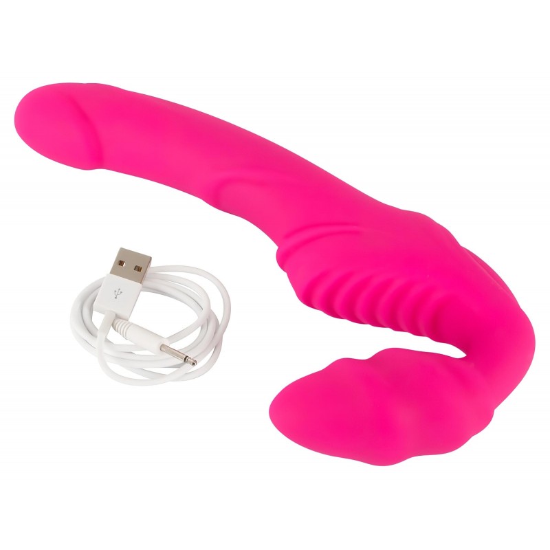 You2Toys Double2Teaser - felcsatolható vibrátor pánt nélkül pároknak (pink) 158051 termék bemutató kép