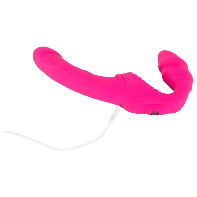 You2Toys Double2Teaser - felcsatolható vibrátor pánt nélkül pároknak (pink) 158052 termék bemutató kép