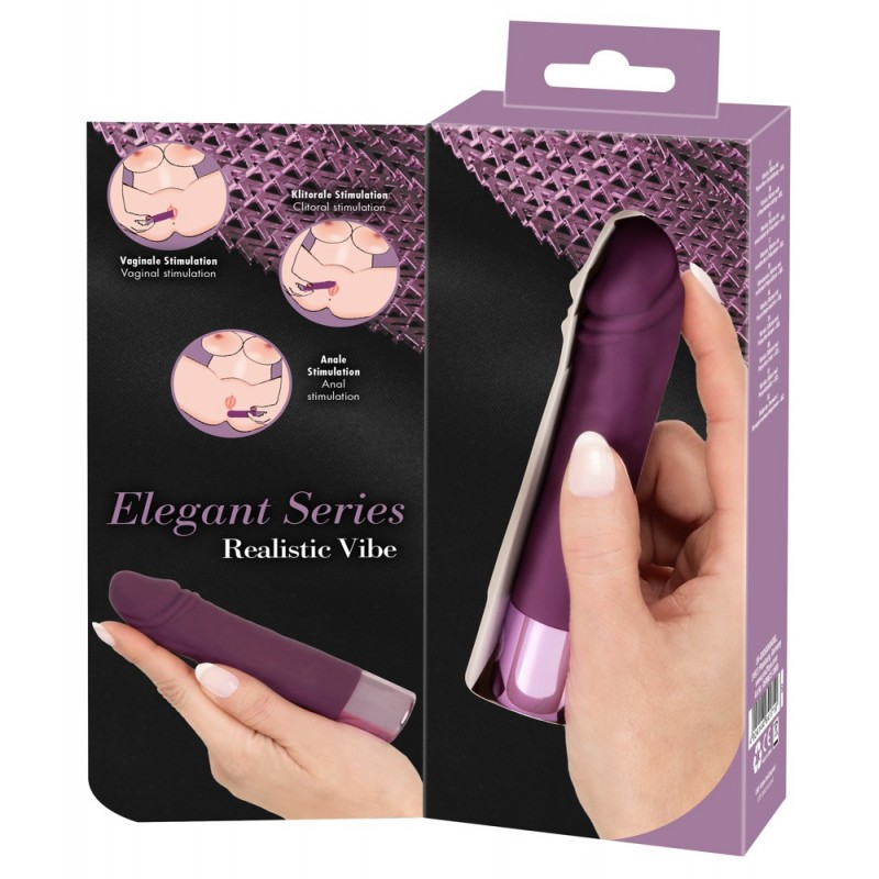 You2Toys Elegant Realistic - akkus, vízálló vibrátor (lila) 49101 termék bemutató kép