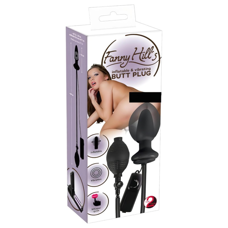 You2Toys Fanny Hill's - pumpálható anál vibrátor (fekete) 168882 termék bemutató kép