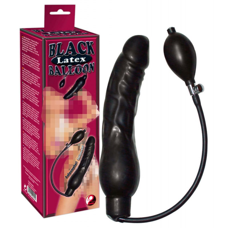 You2Toys - latex pumpálható análtágító - fekete (nagy) 93387 termék bemutató kép