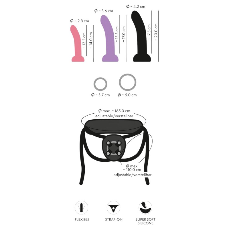 You2Toys - felcsatolható dildó szett (fekete) 100056 termék bemutató kép