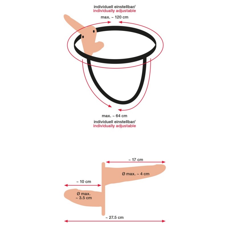 You2Toys - Felcsatolható duó vibrátor- natúr 62319 termék bemutató kép