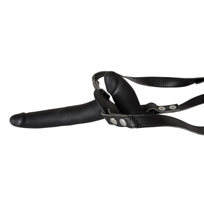 You2Toys - Felcsatolható, szilikon dildó-duó (fekete) 61163 termék bemutató kép