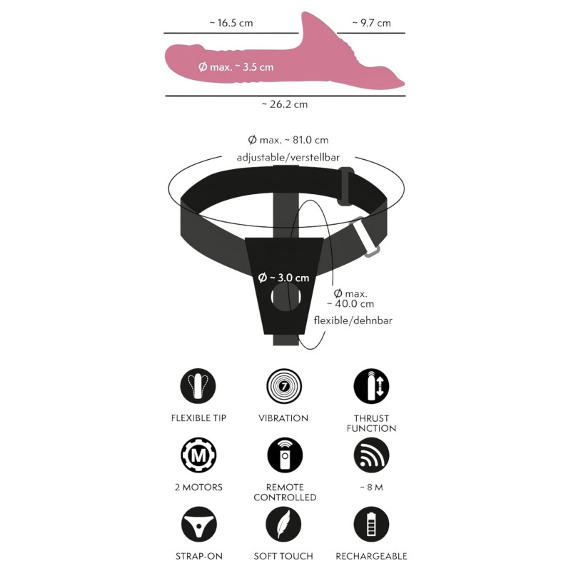 You2Toys - felcsatolható vibrátor szett (piros) 117886 termék bemutató kép