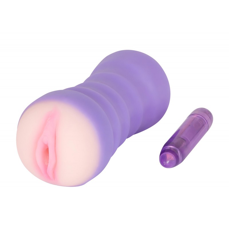 You2Toys Gina - vibrációs maszturbátor műpunci férfiaknak (natúr-lila) 160376 termék bemutató kép